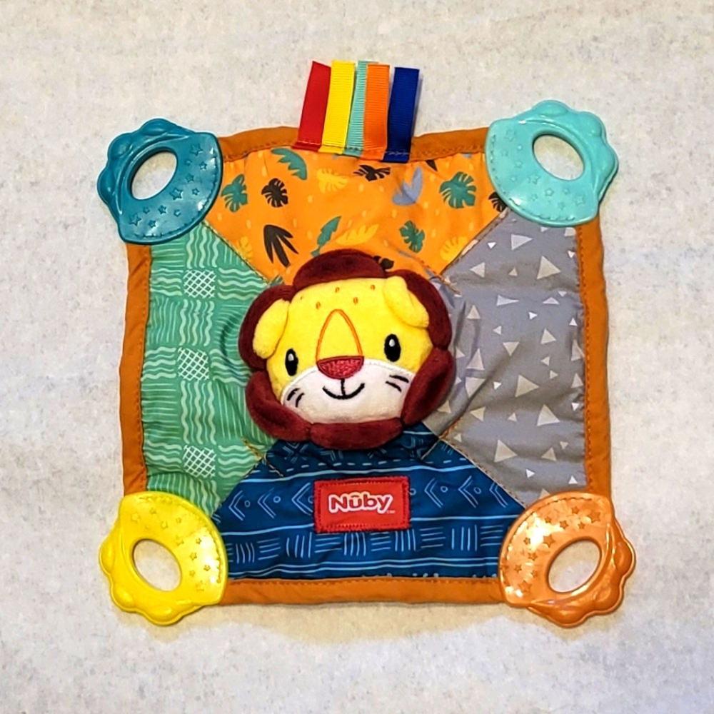 Nuby Teething Blankie multi-colored Lion